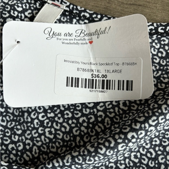 Tee For The Soul Boutique Blouse Womens 1X Black Tie Sleeves Top Shirt - Picture 11 of 15